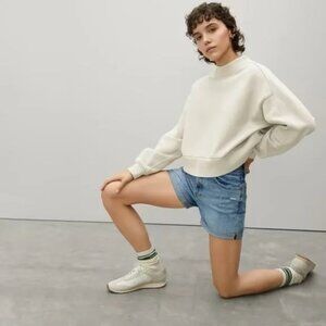 Everlane Renew Mock Neck Sweater in White
